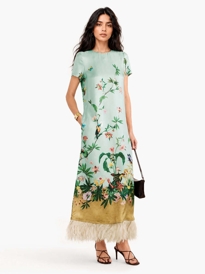 Printed Retro Maxi Dress