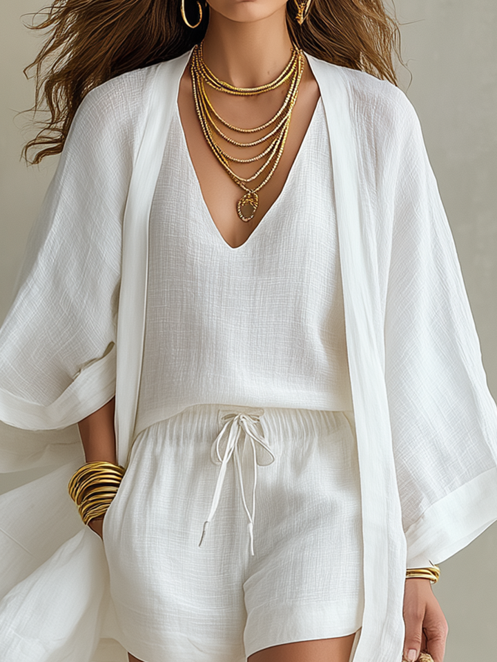 Lightweight Casual Three-Piece Layered Set
