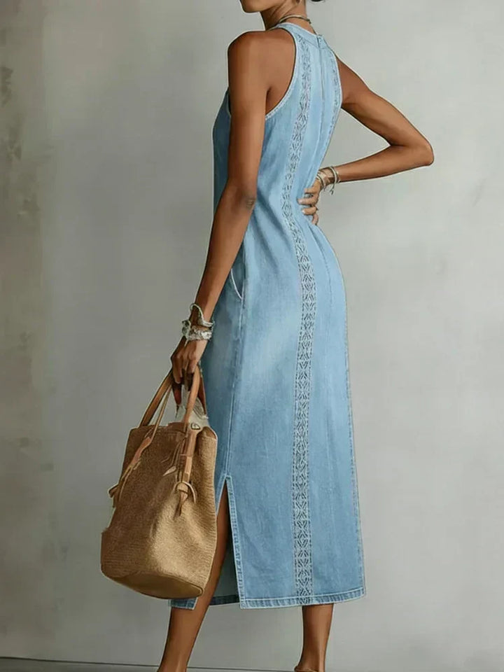 Julia | Vintage Lace Denim Dress