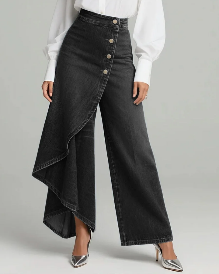 Laura | Wrap-Style Denim Pants