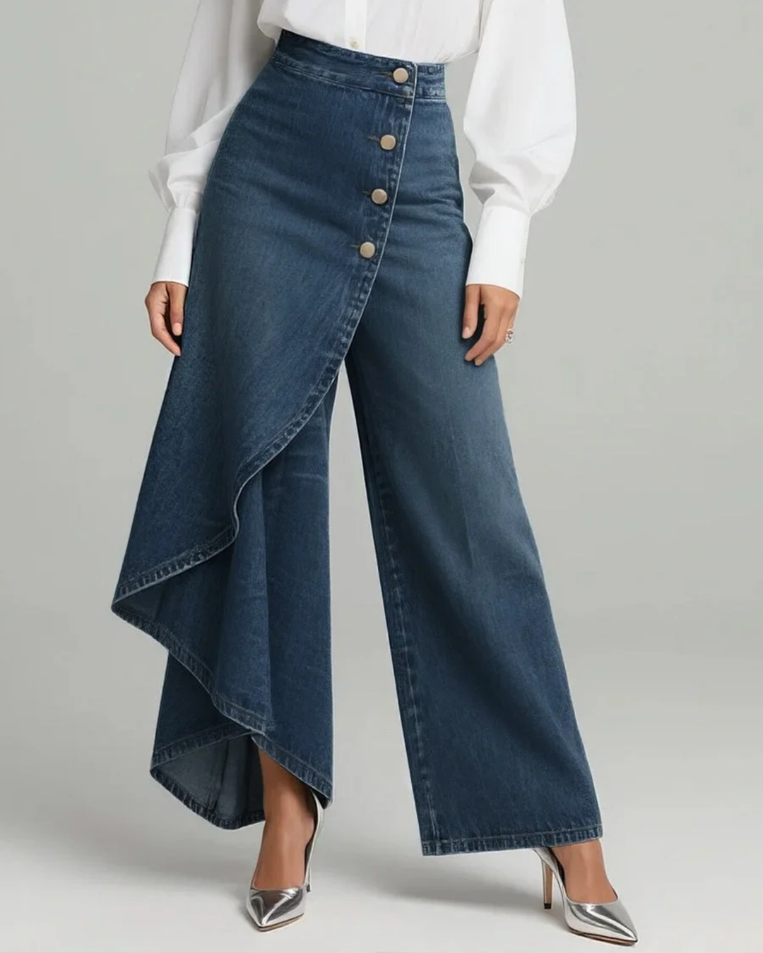 Laura | Wrap-Style Denim Pants