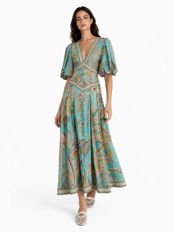 Floral Satin Midi Dress