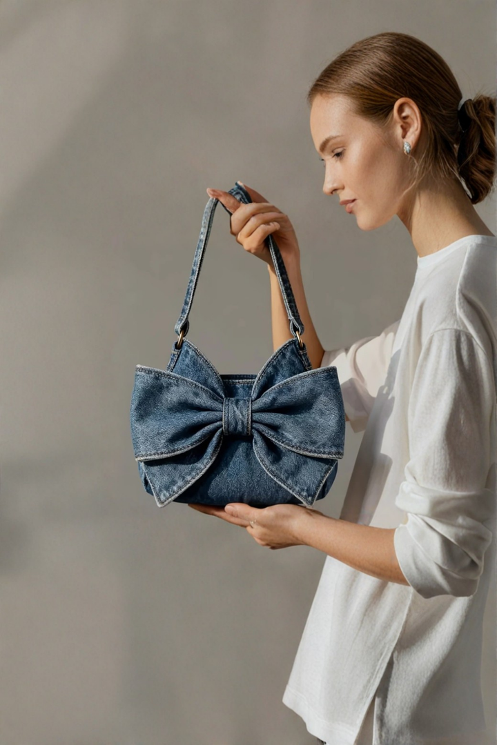 Agatha | Bow Denim Bag