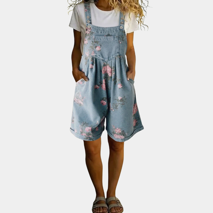 Zoey | Floral Denim Jumpsuit