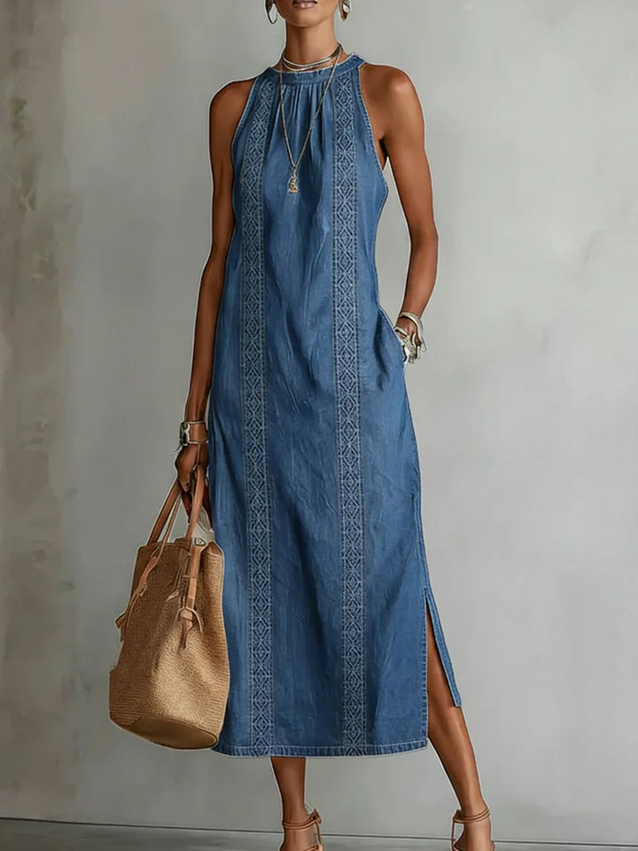 Julia | Vintage Lace Denim Dress