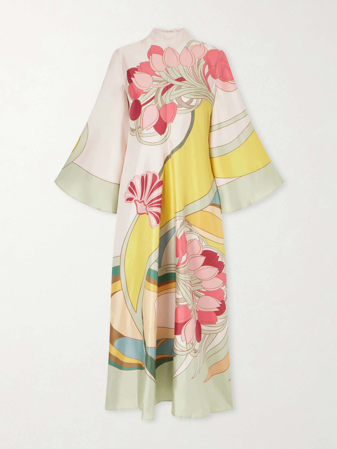 Floral Satin Maxi Dress