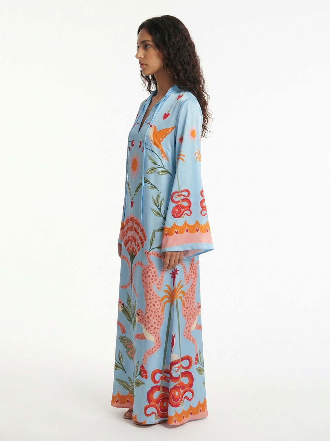 Azure Printed Maxi Dress