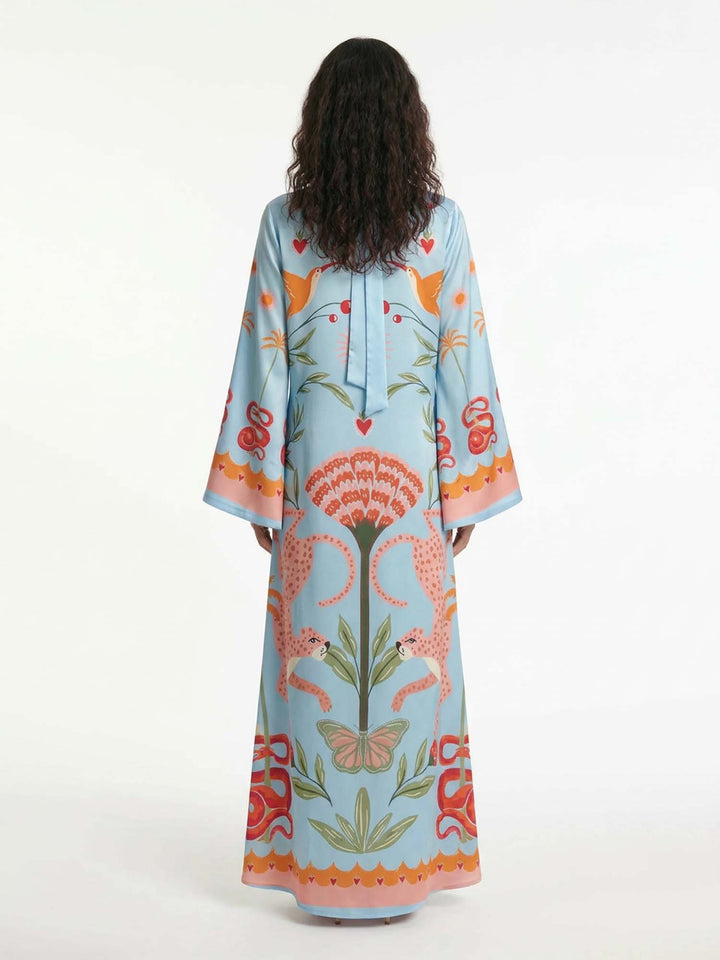 Azure Printed Maxi Dress