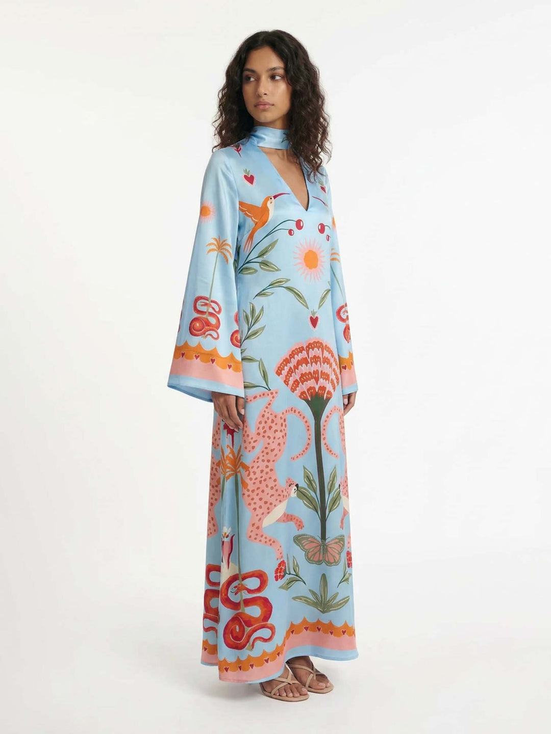 Azure Printed Maxi Dress