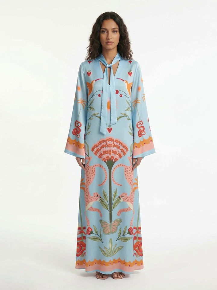 Azure Printed Maxi Dress