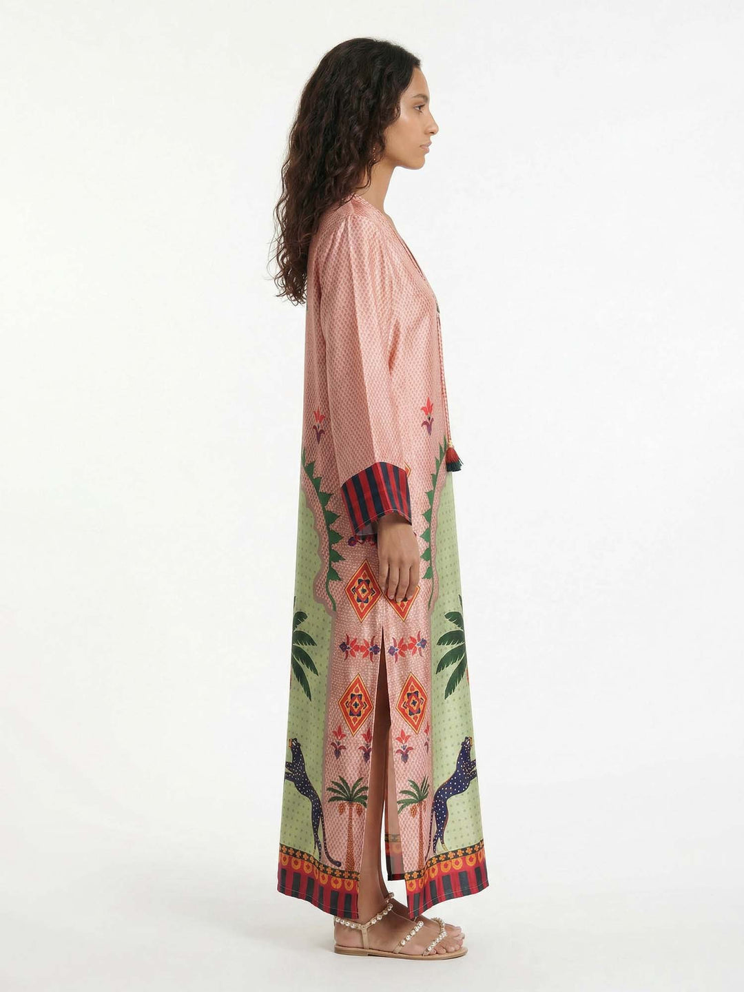 Maxi Dress with Palm Print