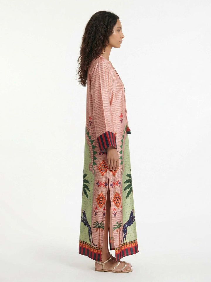 Maxi Dress with Palm Print