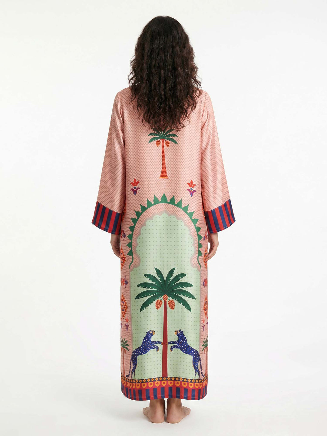 Maxi Dress with Palm Print