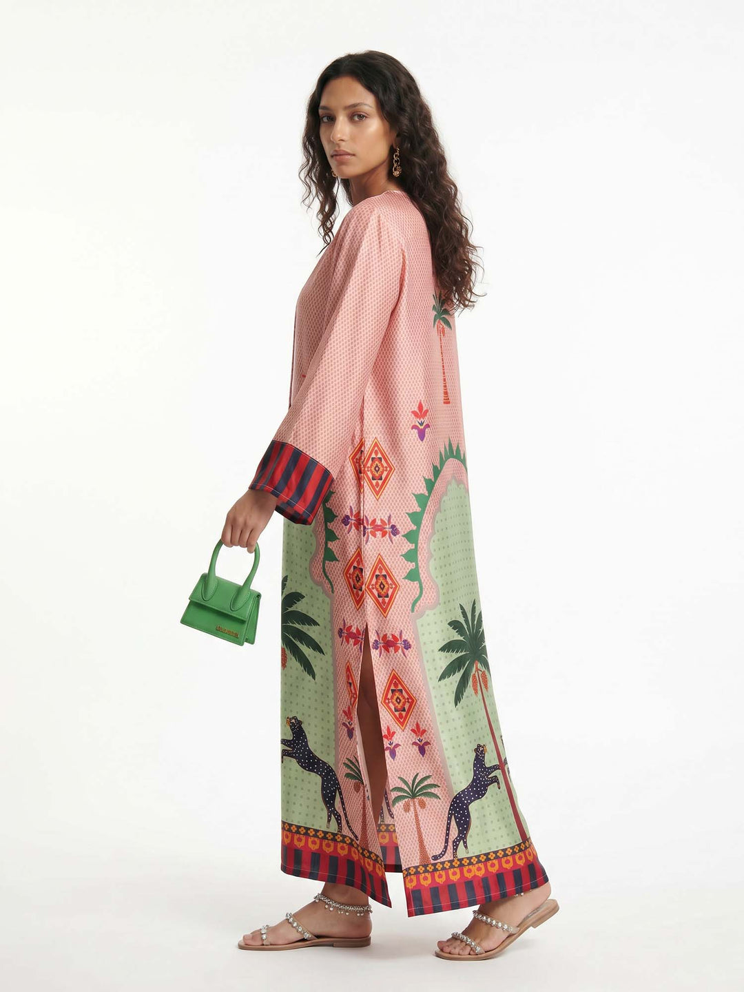Maxi Dress with Palm Print