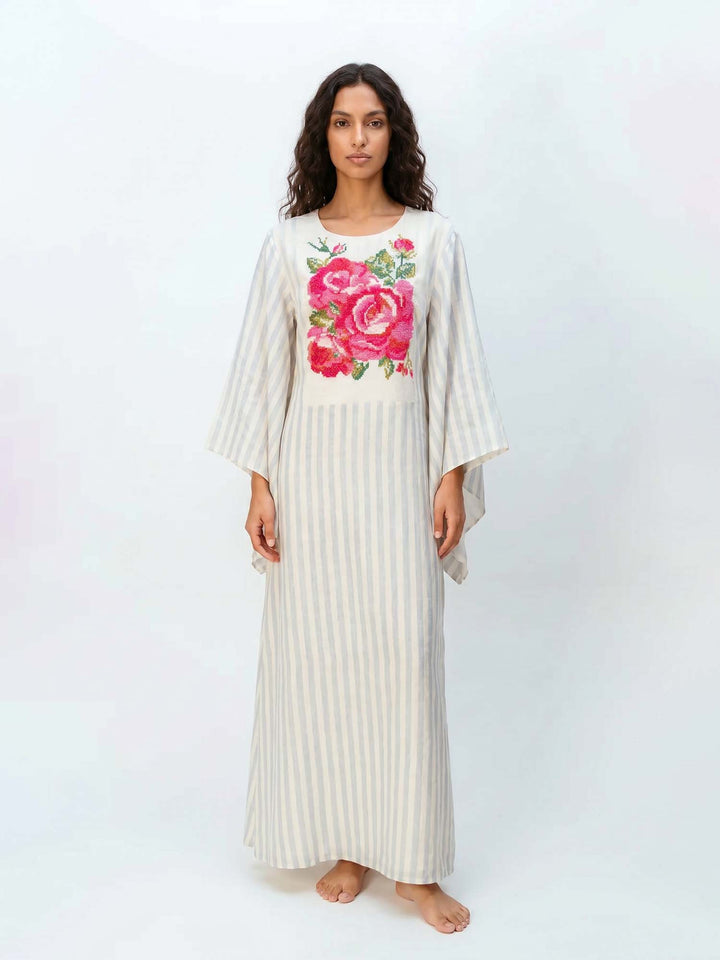Blush Pink Floral Maxi Dress