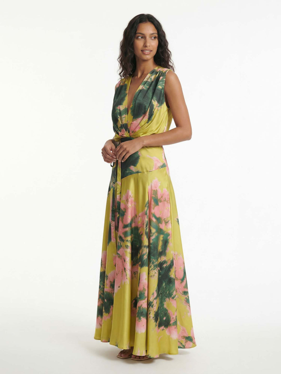Maxi Lemon Wrap Dress