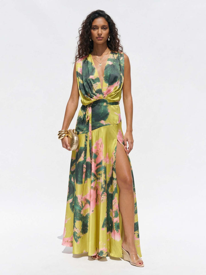 Maxi Lemon Wrap Dress