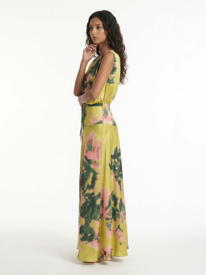 Maxi Lemon Wrap Dress
