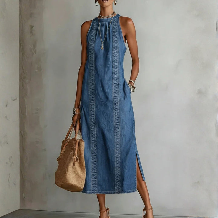 Julia | Vintage Lace Denim Dress