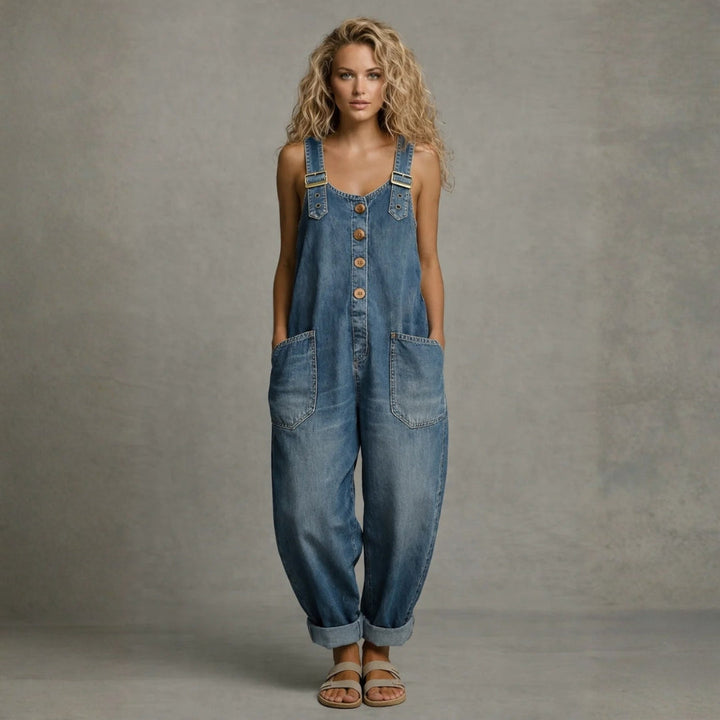 Elizabeth | Pocketed Denim Overalls
