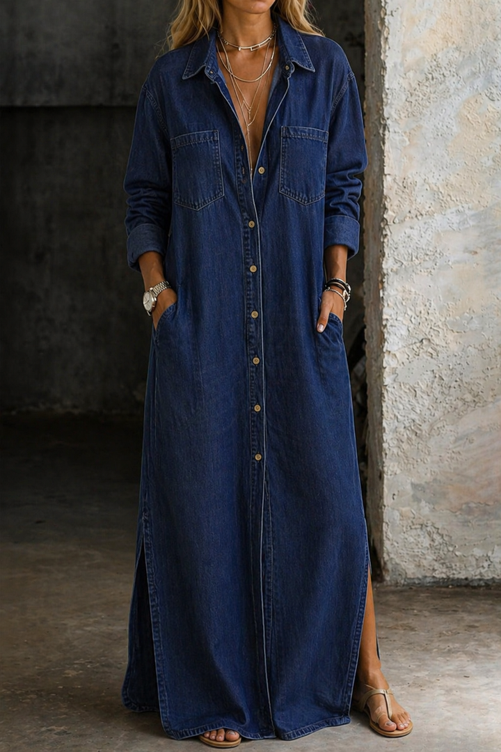 Daphne | Button-Front Denim Dress