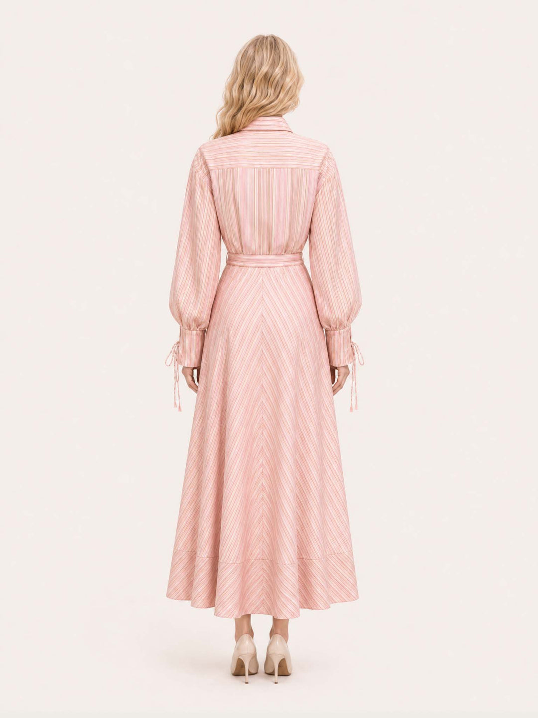 Pink Belted Maxi Dress