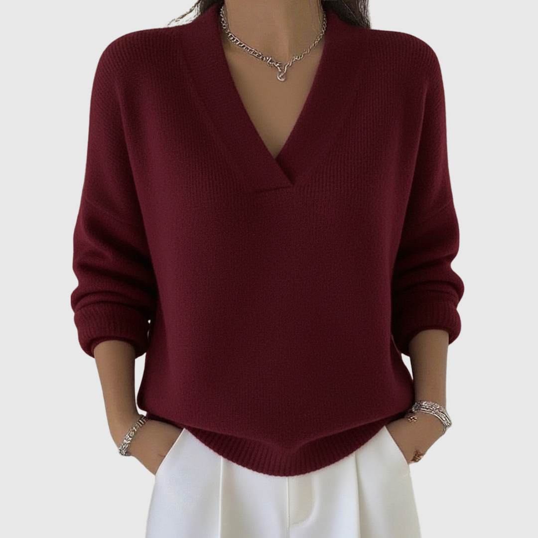 Faye | Relaxed Soft V-Neck Sweater