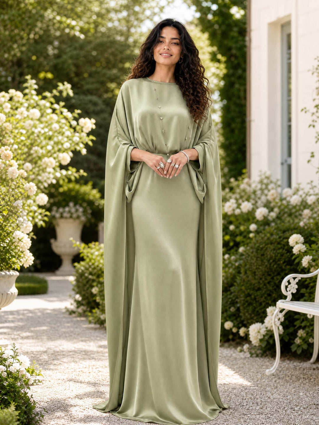 Elegant and Minimalist Draped Maxi Dress