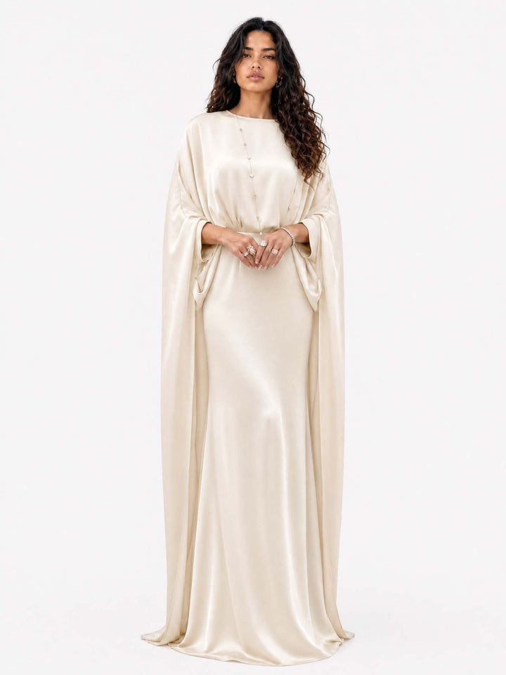 Elegant and Minimalist Draped Maxi Dress