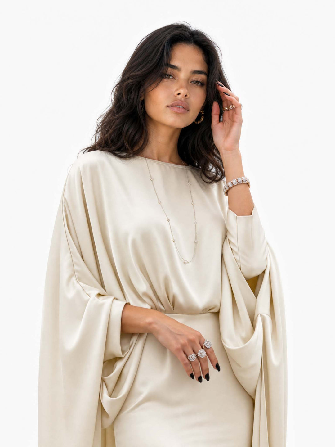 Elegant and Minimalist Draped Maxi Dress