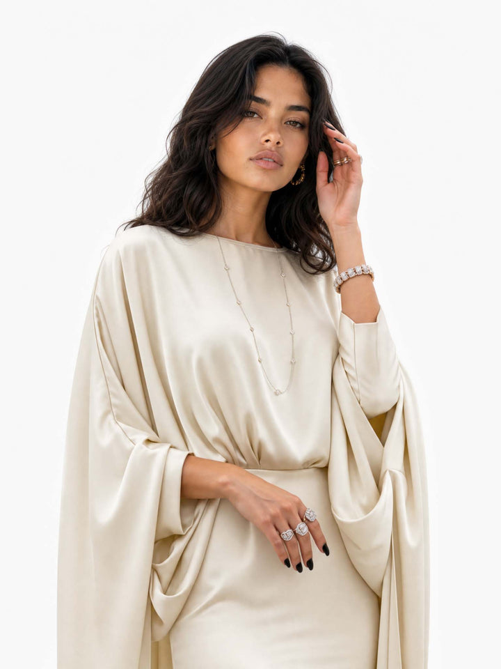 Elegant and Minimalist Draped Maxi Dress