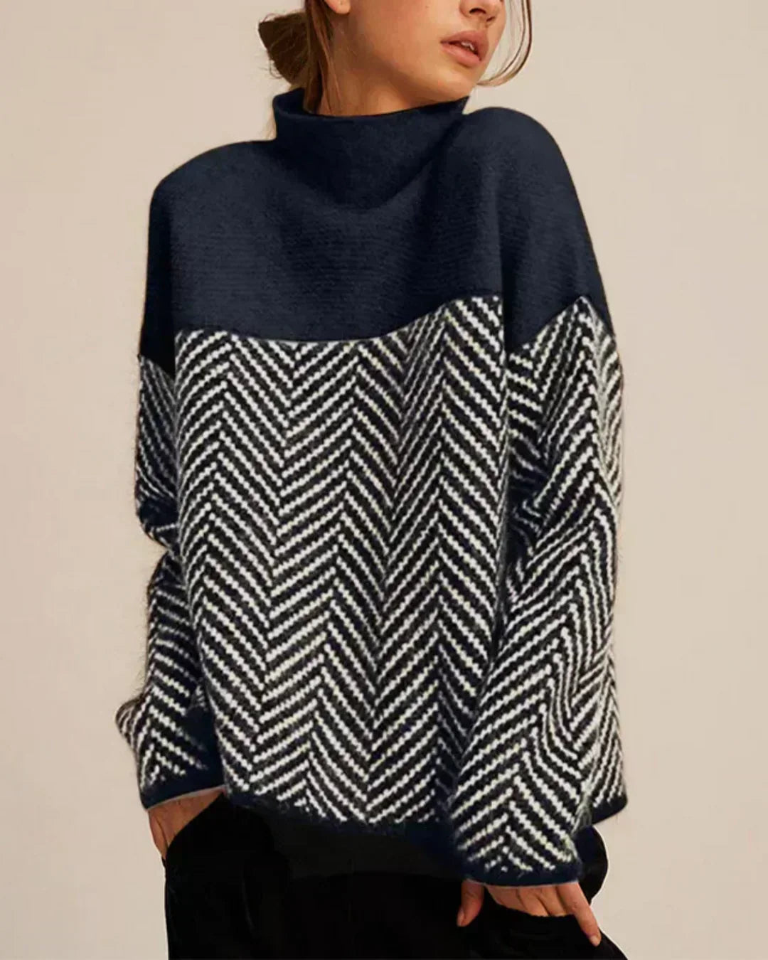 Norah | Cotton Mock-Neck Sweater