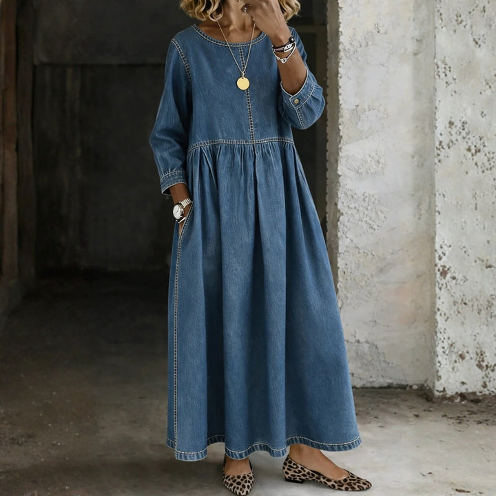 Olivia | Peter Pan Collar Denim Dress