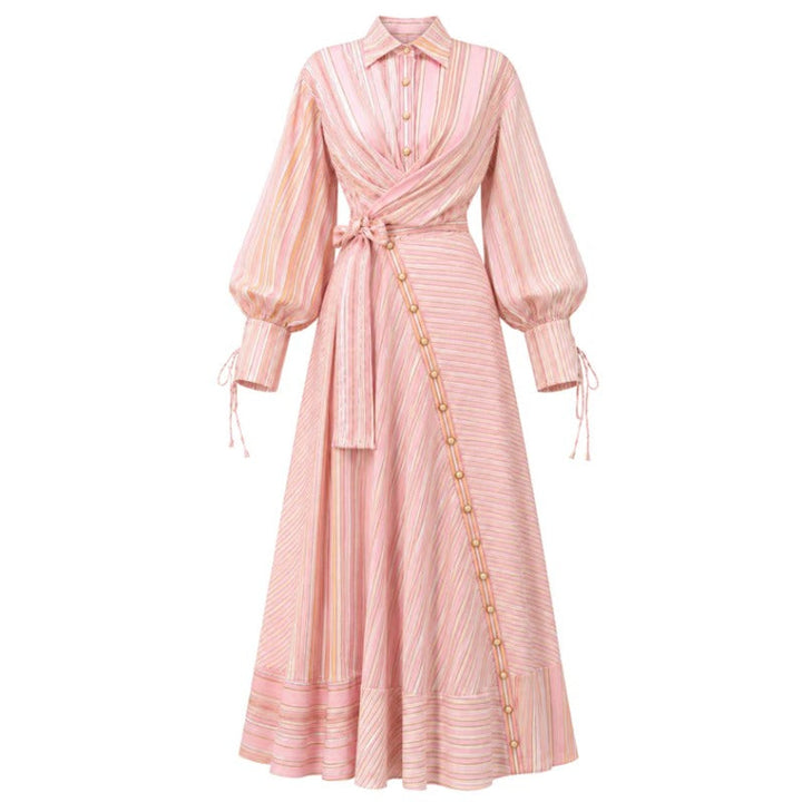 Pink Belted Maxi Dress