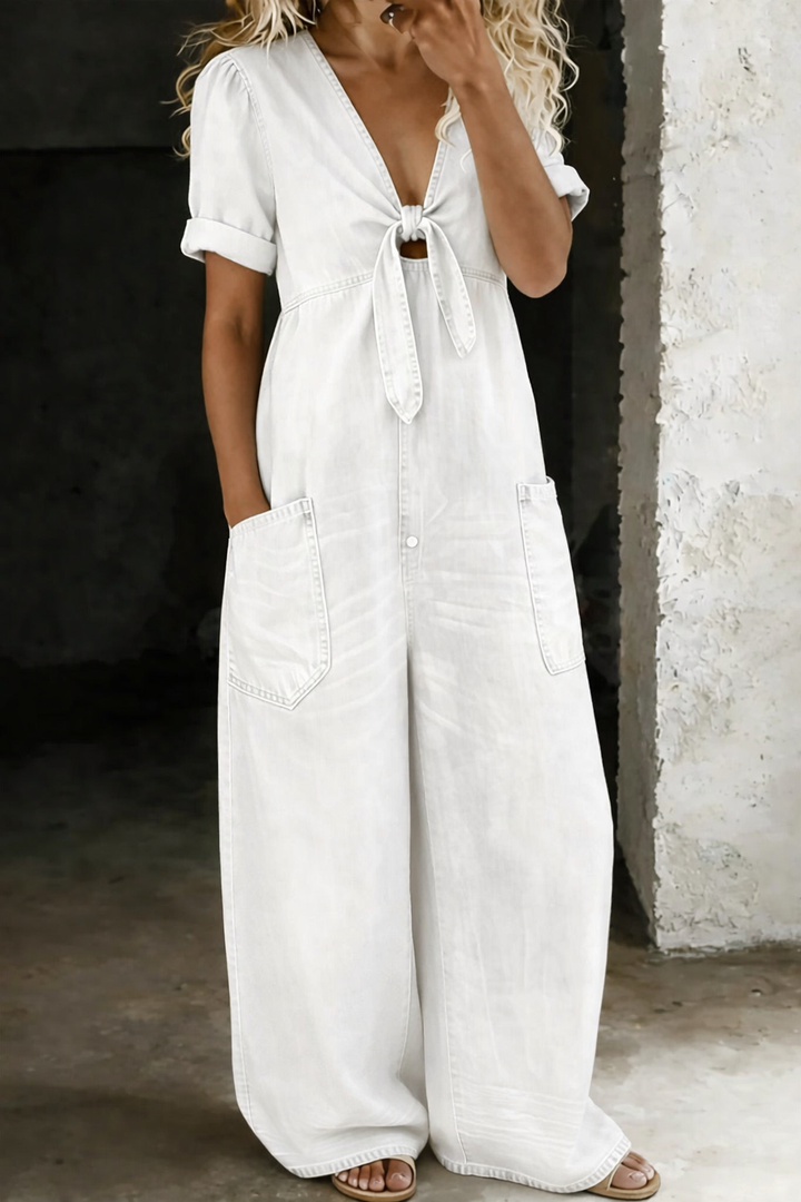 Camilla | Short-Sleeve V-Neck Jumpsuit