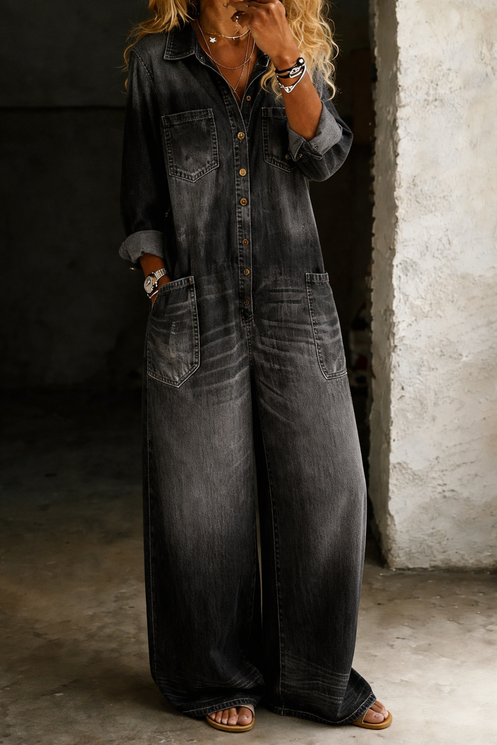 Jillian | Relaxed Denim Jumpsuit