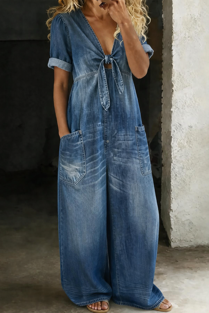 Camilla | Short-Sleeve V-Neck Jumpsuit