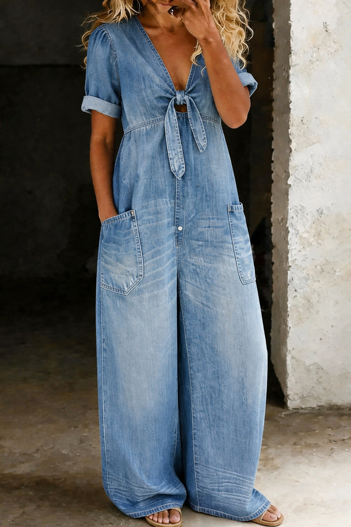 Camilla | Short-Sleeve V-Neck Jumpsuit
