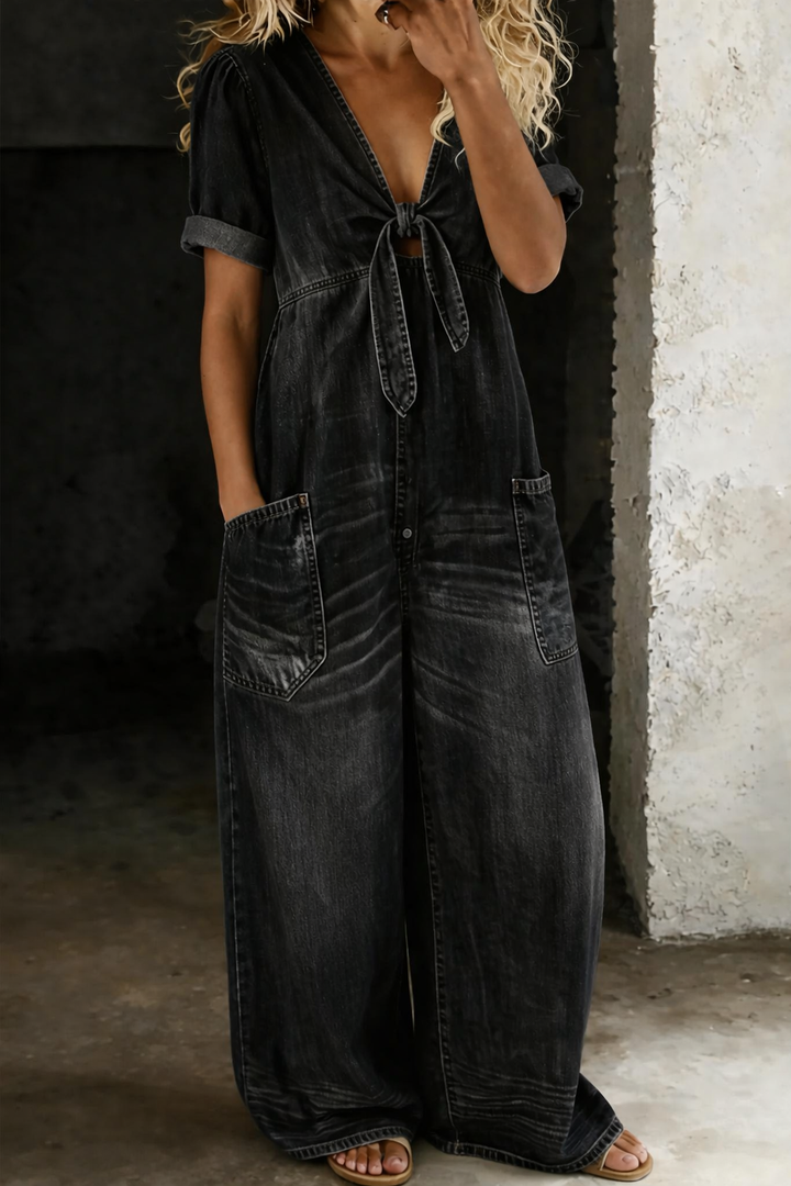 Camilla | Short-Sleeve V-Neck Jumpsuit