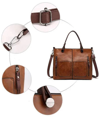 Angela™ | Versatile Leather Handbag