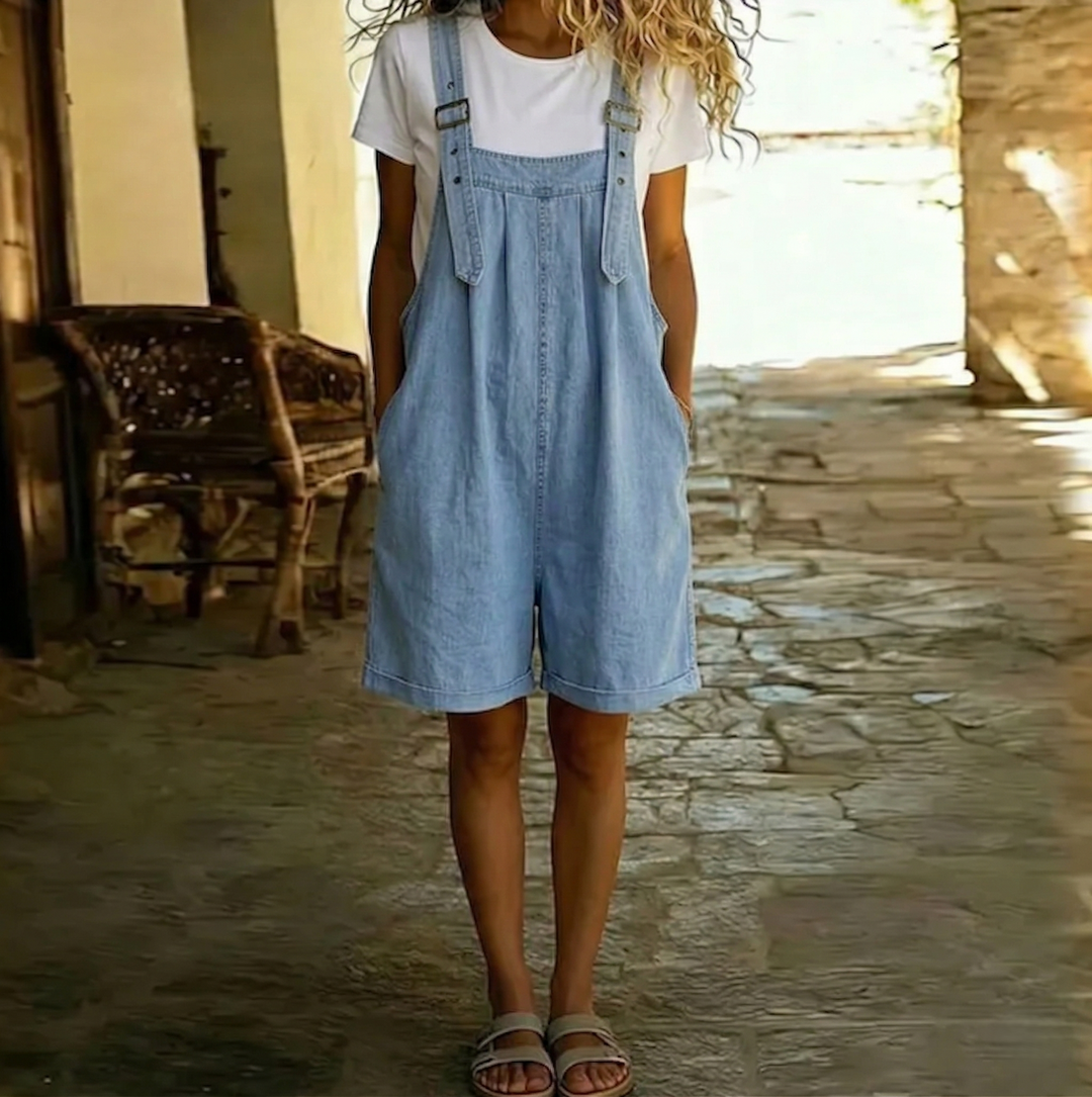 Marilyn | Soft Cotton Denim Romper