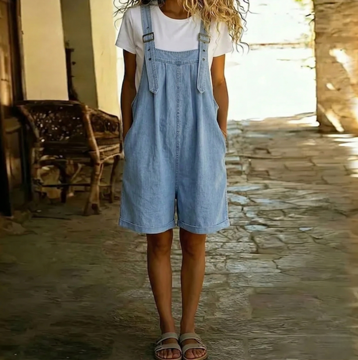 Marilyn | Soft Cotton Denim Romper