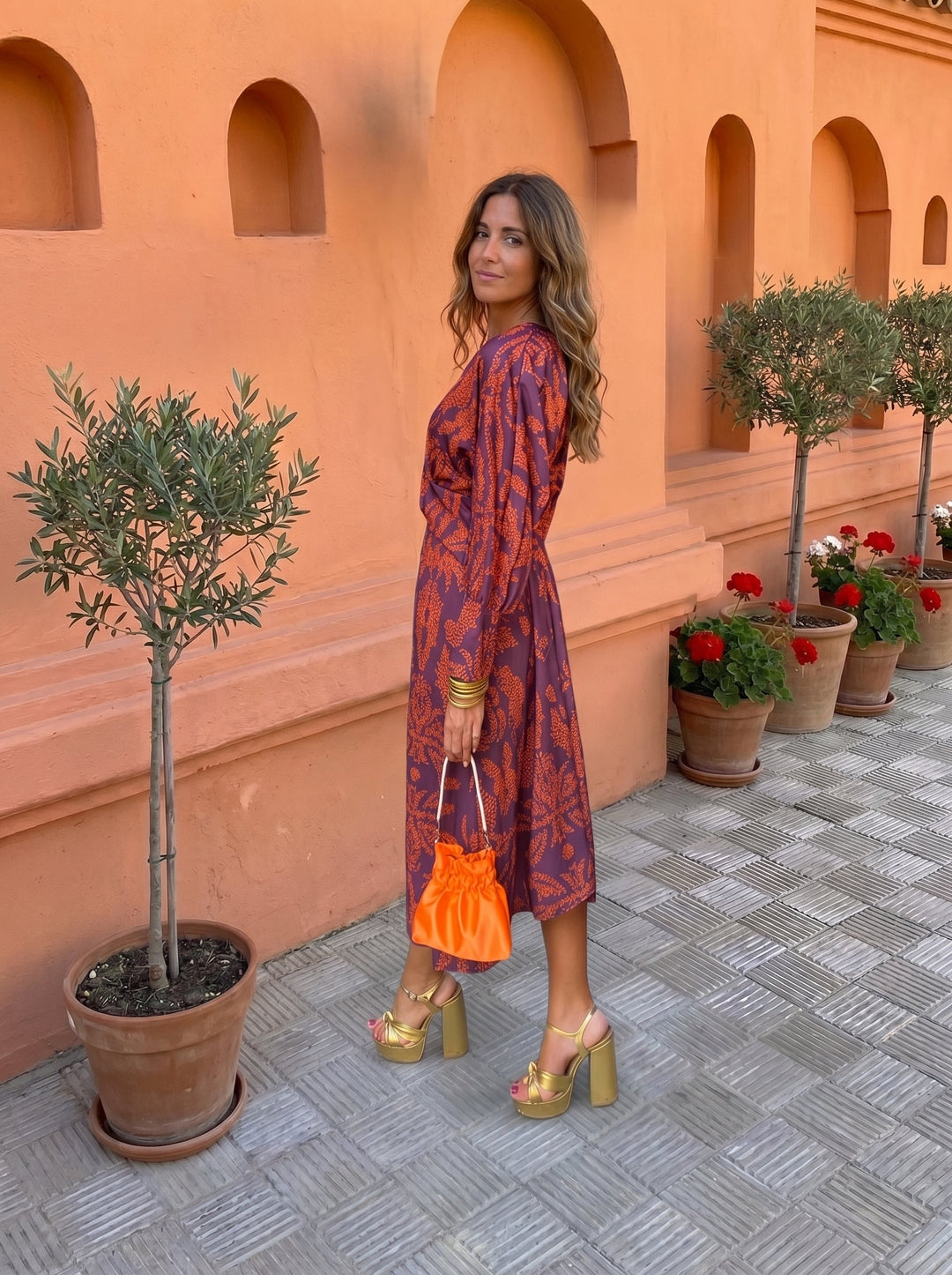 Midi dress with print