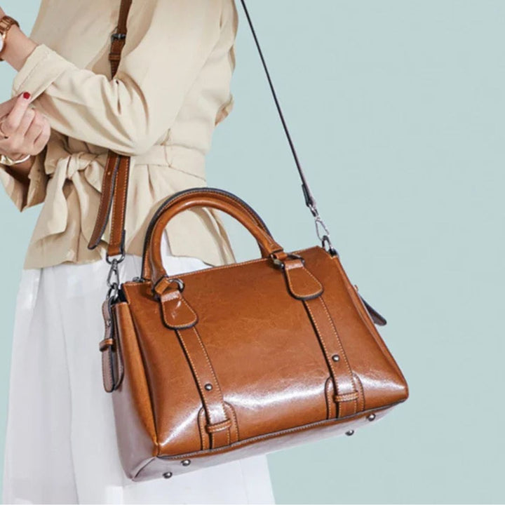 Camille™ | Polished Leather Shoulder Bag