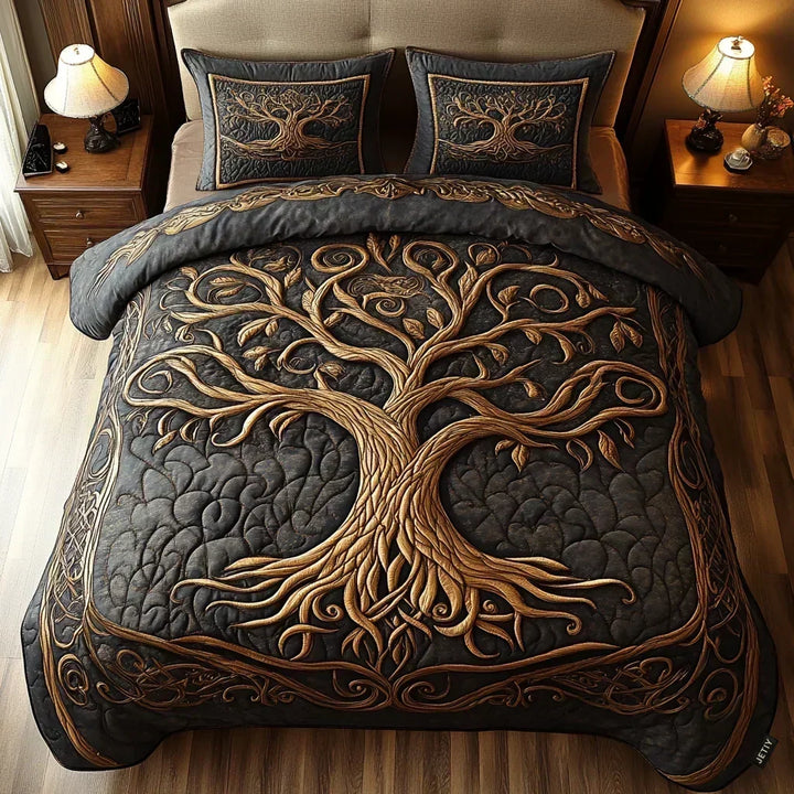 Complete Quilted Bed Set - Tree of Life