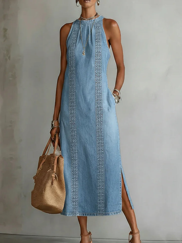 Julia | Vintage Lace Denim Dress