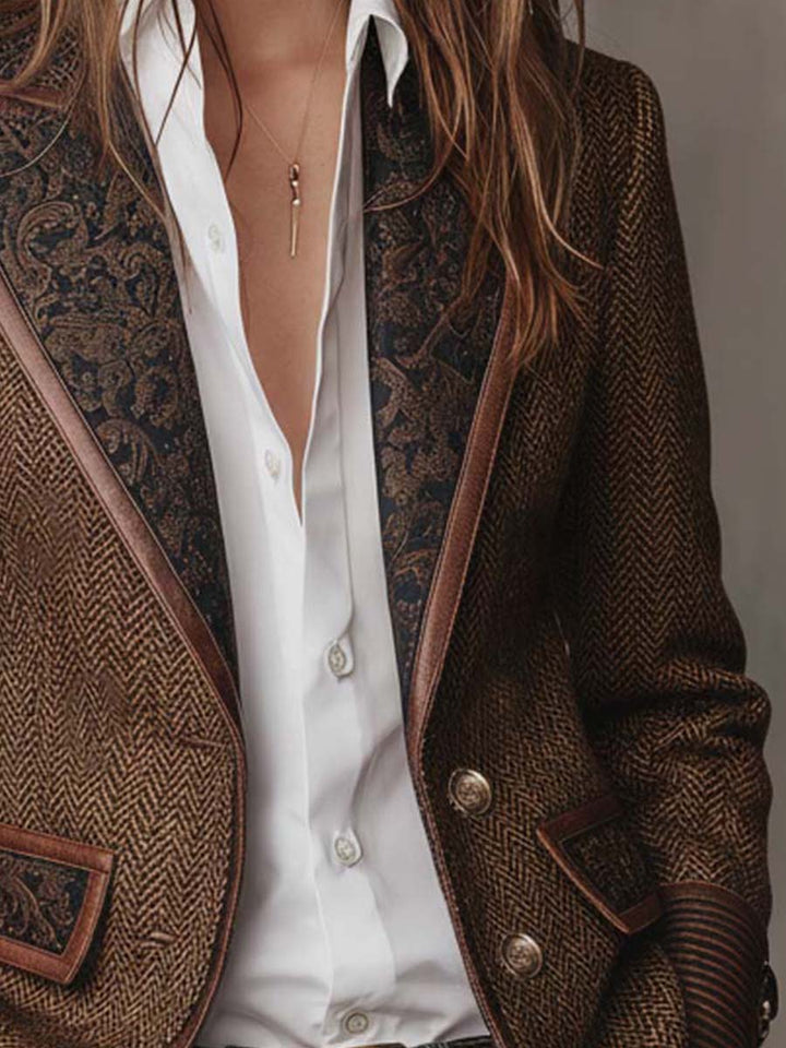 Gisèle | Chevron Print Panel Blazer