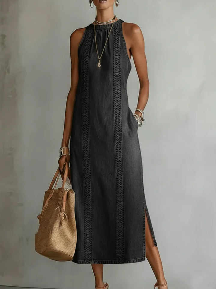 Julia | Vintage Lace Denim Dress