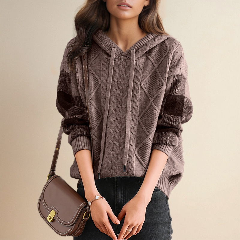 Emily | Cable-Knit Hooded Sweater
