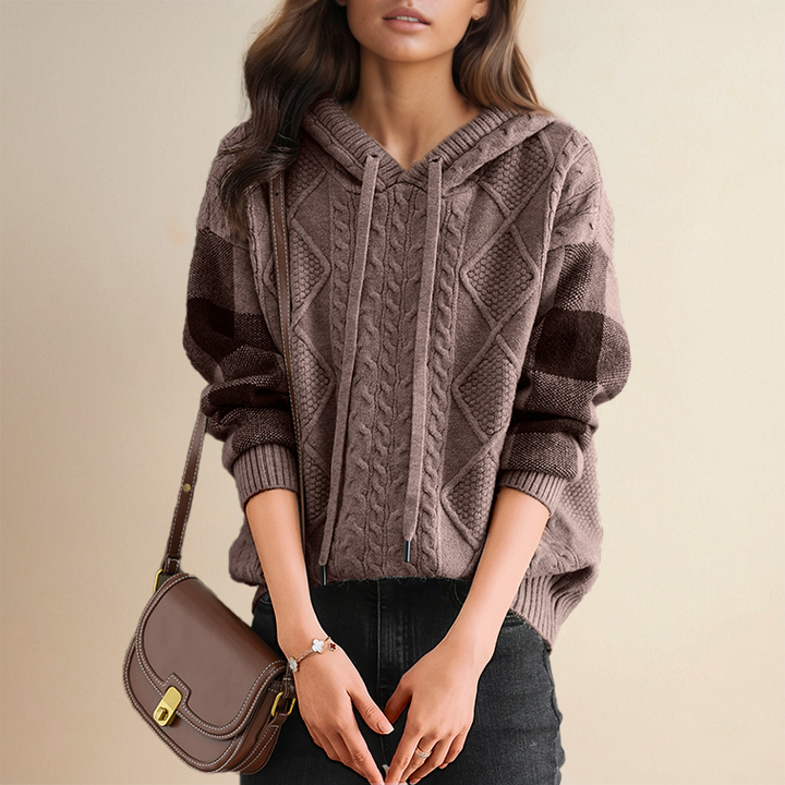 Emily | Cable-Knit Hooded Sweater